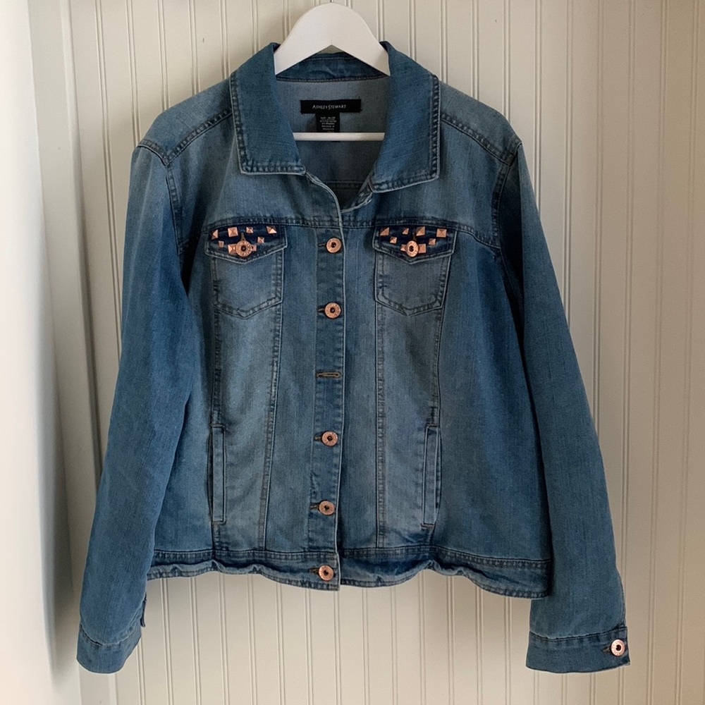Ashley Stewart Studded Jean Jacket Size 18/20